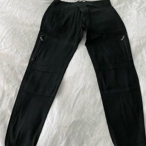 Vince black linen cargo pants